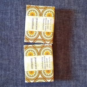 Organic Oatmeal Shea Butter Exfoliating Spa Bar Soap Set 10.5oz Bars Scented